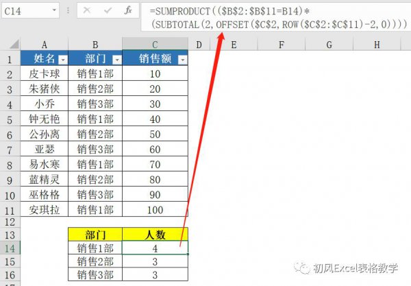 subtotal函数的使用方法