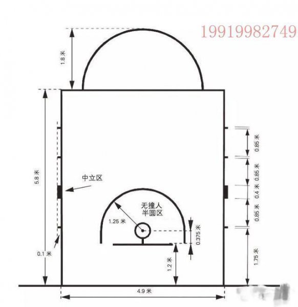标准篮球场尺寸清晰图