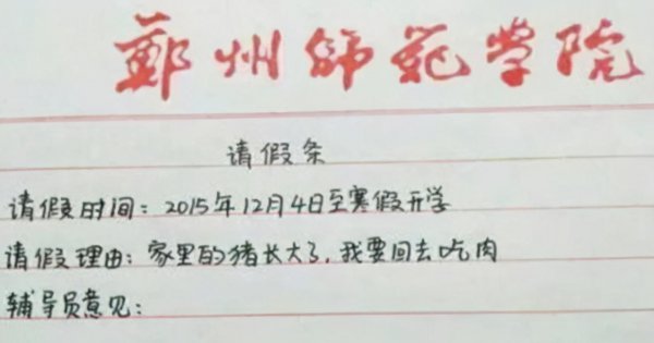 大学请假回家的理由让老师无法拒绝