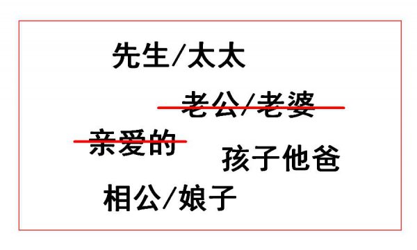 夫妻之间的称呼有哪些最亲密