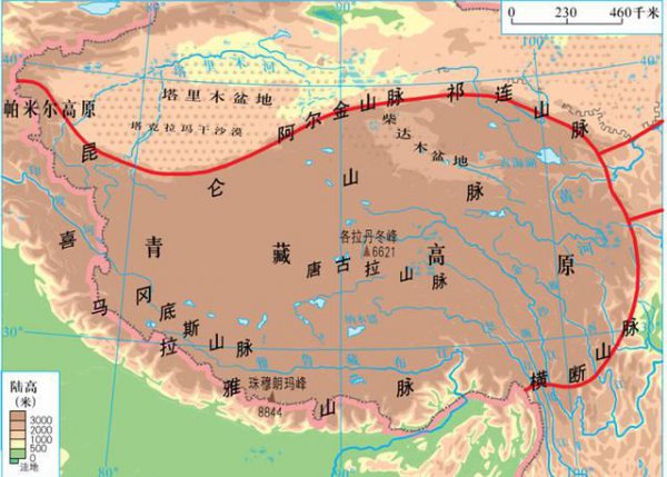 青藏高原区域范围划分