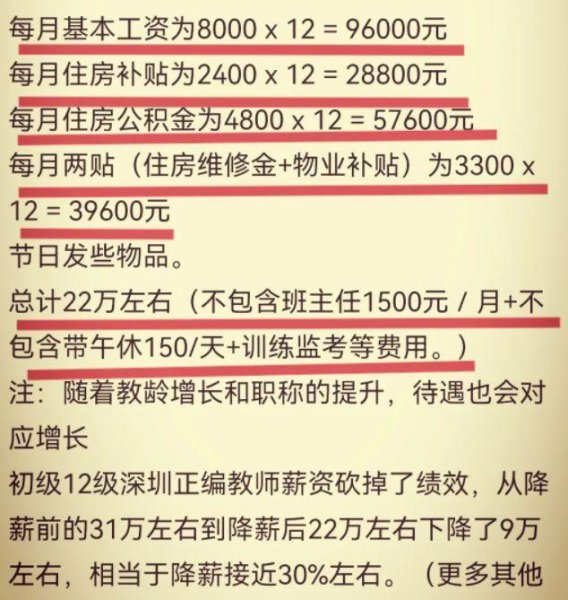 深圳教师工资多少钱一个月