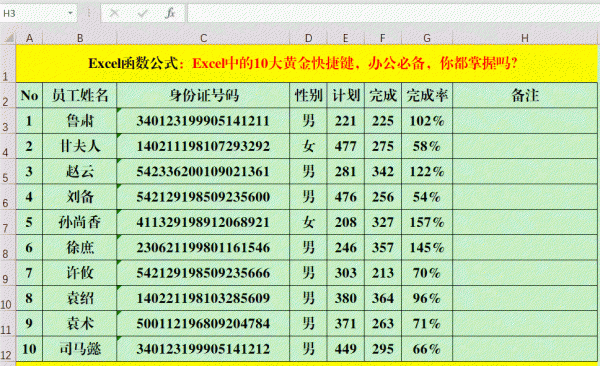 表格快捷键ctrl大全图片