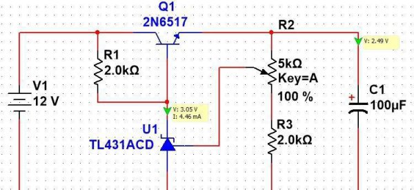 tl431可调稳压电源电路图