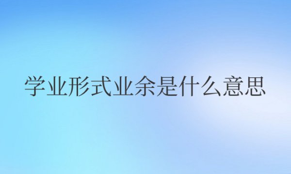 学业形式业余是什么意思