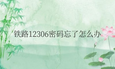 中国铁路12306密码忘了怎么办