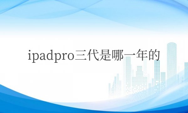 ipadpro三代是哪一年的带面容