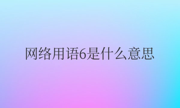 网络用语6是什么意思