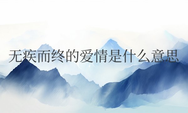 无疾而终的爱情是什么意思