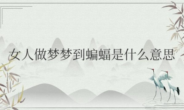 女人做梦梦到蝙蝠是什么意思