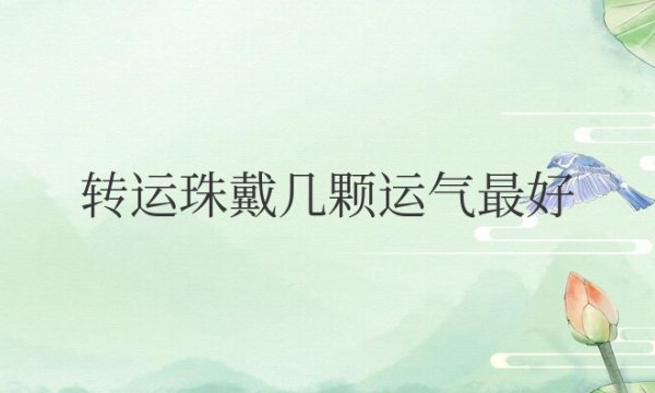 转运珠戴几颗运气最好