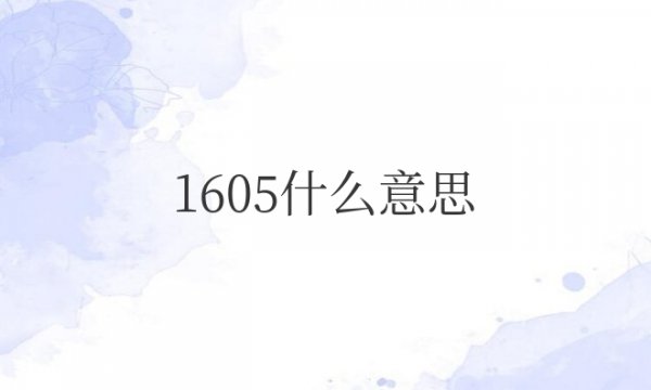 1605什么意思爱情含义