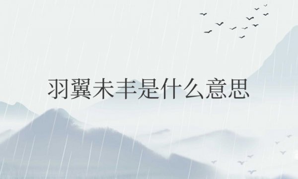 羽翼未丰是什么意思