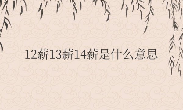 12薪13薪14薪是什么意思