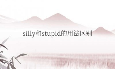 silly和stupid的用法区别