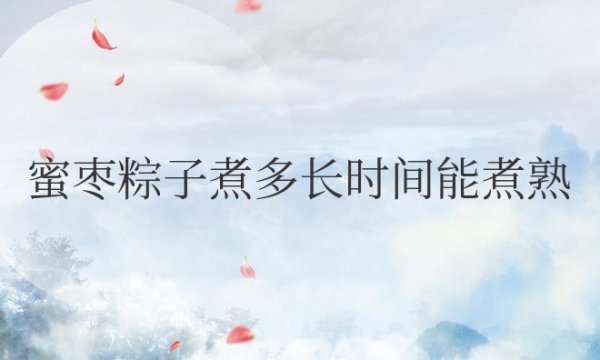 蜜枣粽子煮多长时间能煮熟