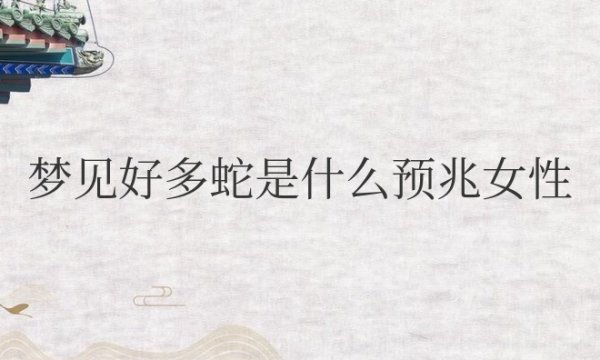 女性梦见好多蛇是什么预兆周公解梦