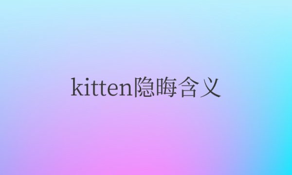 kitten隐晦含义及寓意