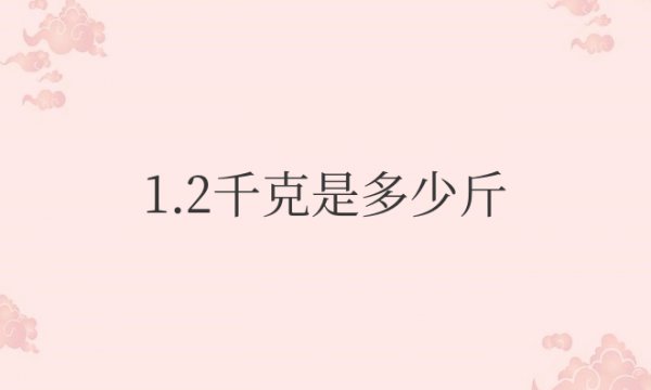 1.2千克是多少斤