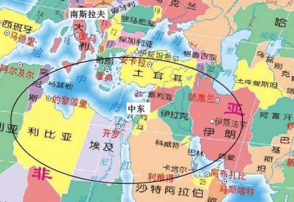 中东有哪些国家组成地图