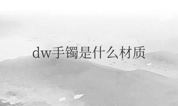 dw手镯是什么材质做的