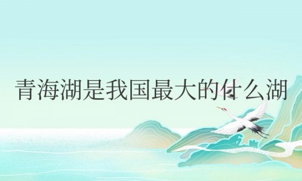 青海湖是我国最大的什么湖