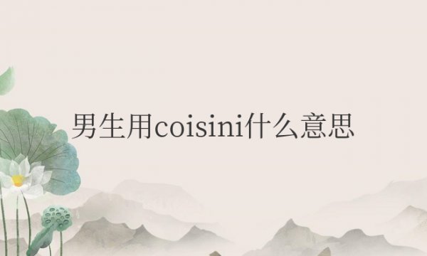 男生用coisini什么意思