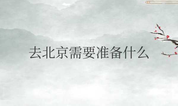 旅游去北京需要准备什么物品清单