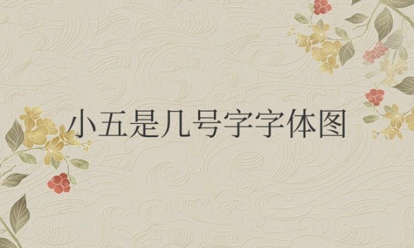 小五是几号字字体图片