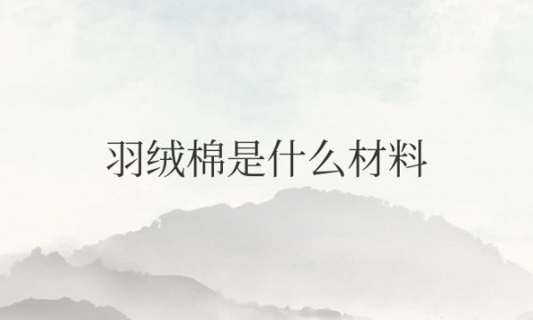 羽绒棉是什么材料做成的