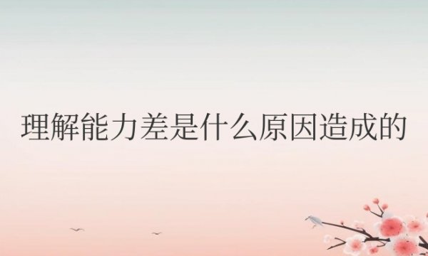 小孩理解能力差是什么原因造成的