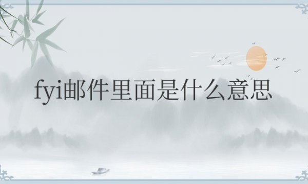 fyi邮件里面是什么意思