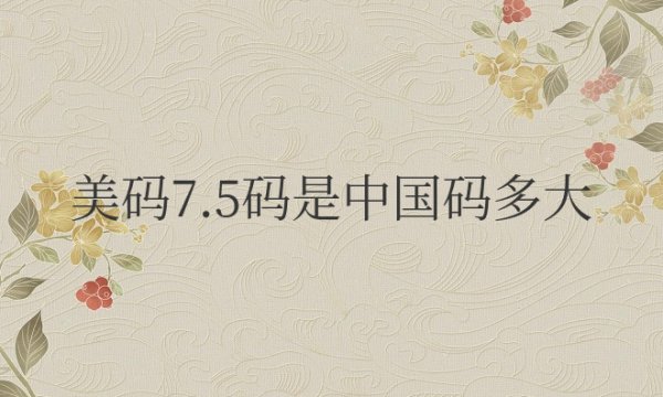 美码7.5码是中国码多大