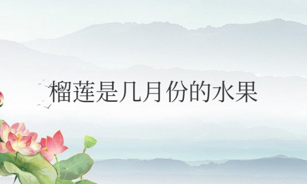 榴莲是几月份的水果