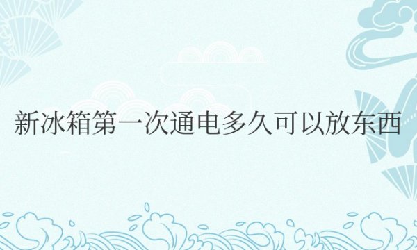 新冰箱第一次通电多久可以放东西