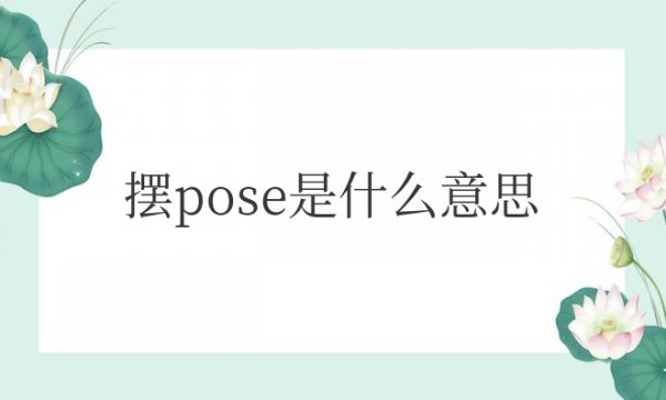 拍照摆pose是什么意思