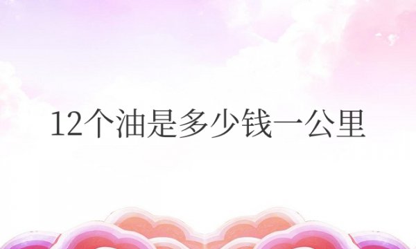 油耗12个油是多少钱一公里