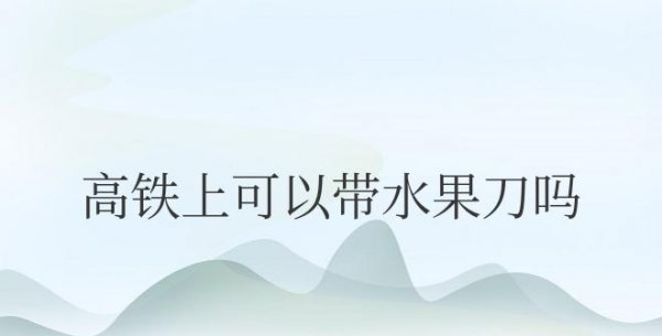 高铁上可以带水果刀吗过安检