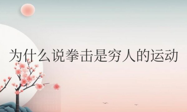 为什么说拳击是穷人的运动