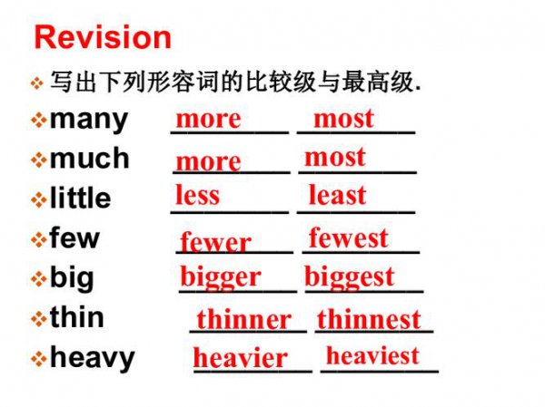 big的比较级和最高级