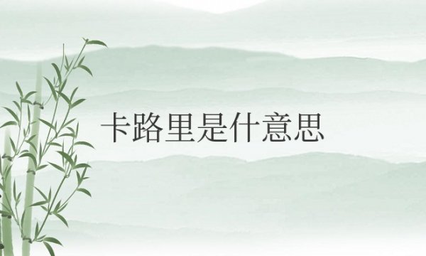 卡路里是什么意思解释