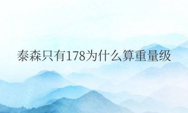 泰森只有178为什么算重量级