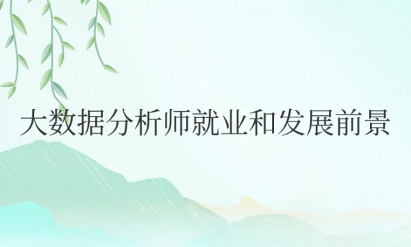 本科专业大数据分析师就业和发展前景