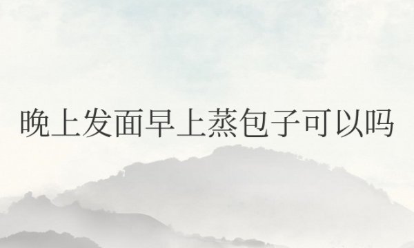 晚上发面早上蒸包子可以吗