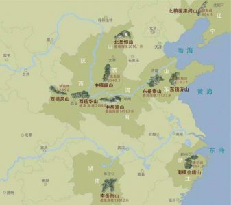 我国五岳分别在哪个省 五岳在中国哪个省？