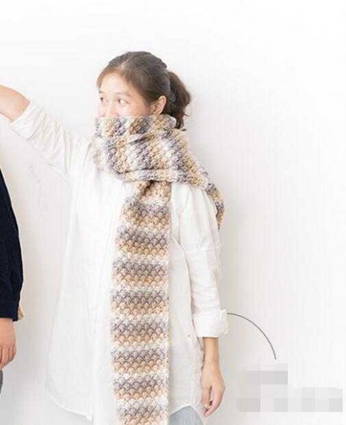 冬季时尚棒针围巾编织款式图