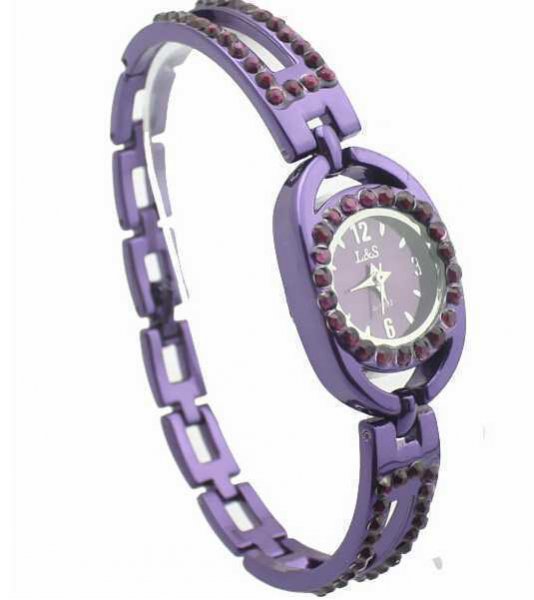 新款时尚紫色水钻手链表