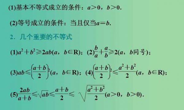 四个常用均值不等式推导及适用条件