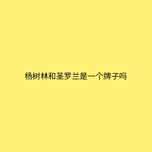 杨树林和圣罗兰是一个牌子吗