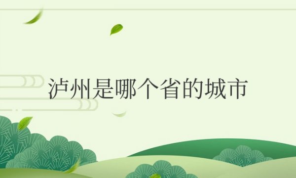 泸州是哪个省的城市名称